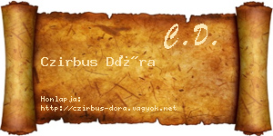 Czirbus Dóra névjegykártya